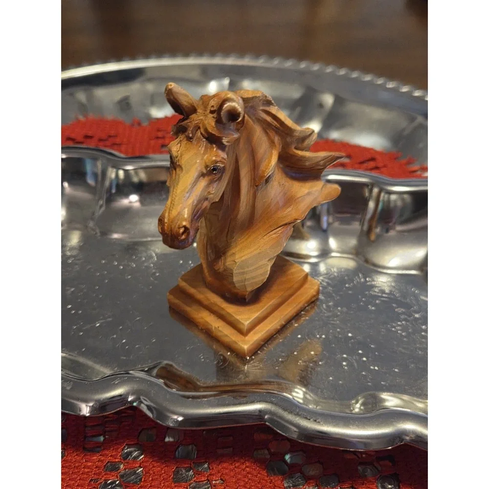 Slifka Sales Co. Small Horse Head Bust, Faux Cedar, Equestrian